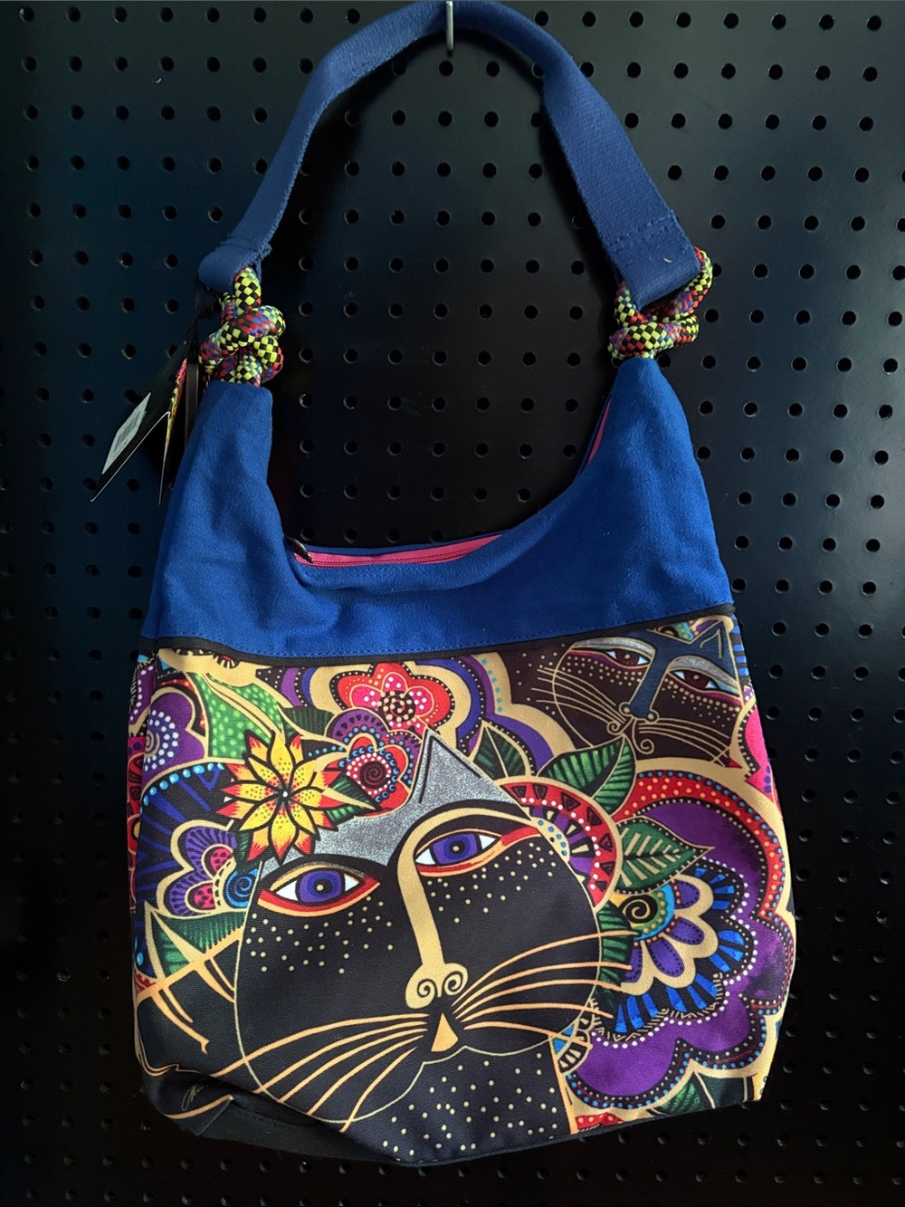 Colorful Cat-Print Shoulder Bag